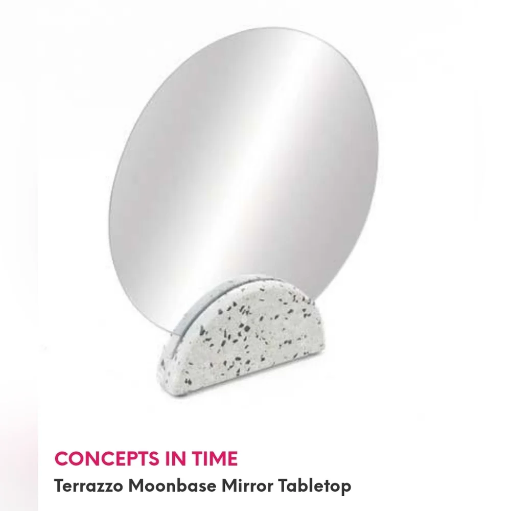 CONCEPTS IN TIME Terrazzo Moonbase Mirror Tabletop, BNIB